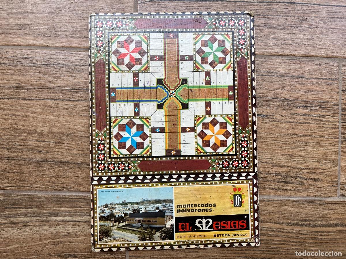 Juegos de mesa: ANTIGUO TABLERO DE AJEDREZ Y PARCH&Iacute;S - PUBLICIDAD MANTECADOS Y POLVORONES EL MES&Iacute;AS- ESTEPA
