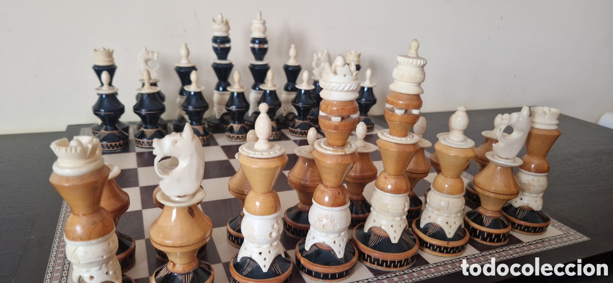Juegos de mesa: Ajedrez de Lujo de madera y hueso