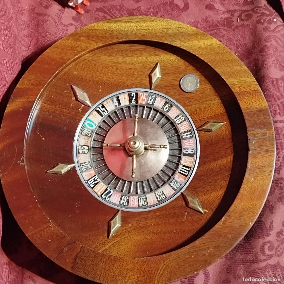 Juegos de mesa: JUEGO BONITA RULETA DE CASINO MADERA Y BRONCE - 36 CM DIAMETRO -