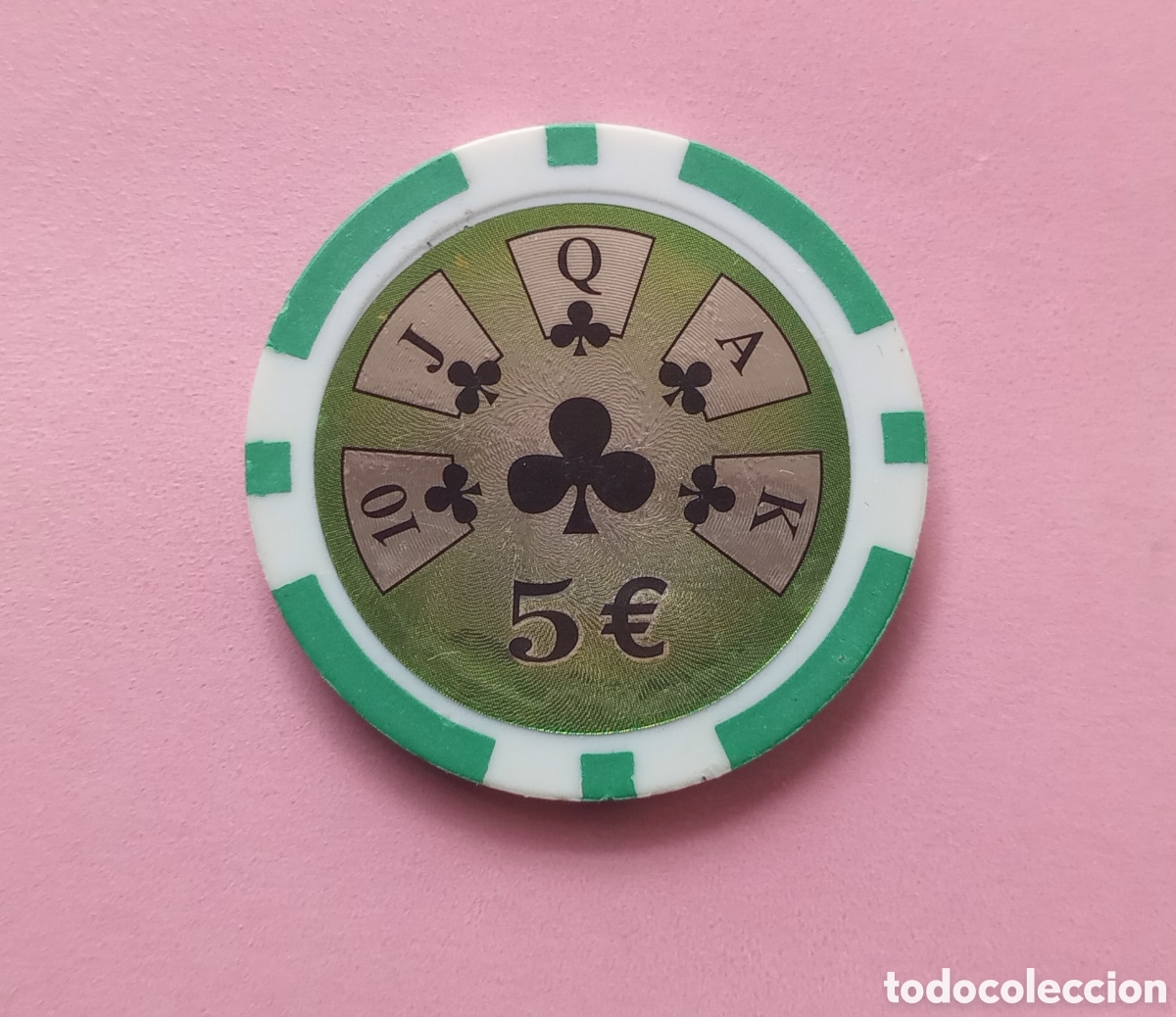 Juegos de mesa: Ficha de casino 5 &euro; p&oacute;ker tr&eacute;bol