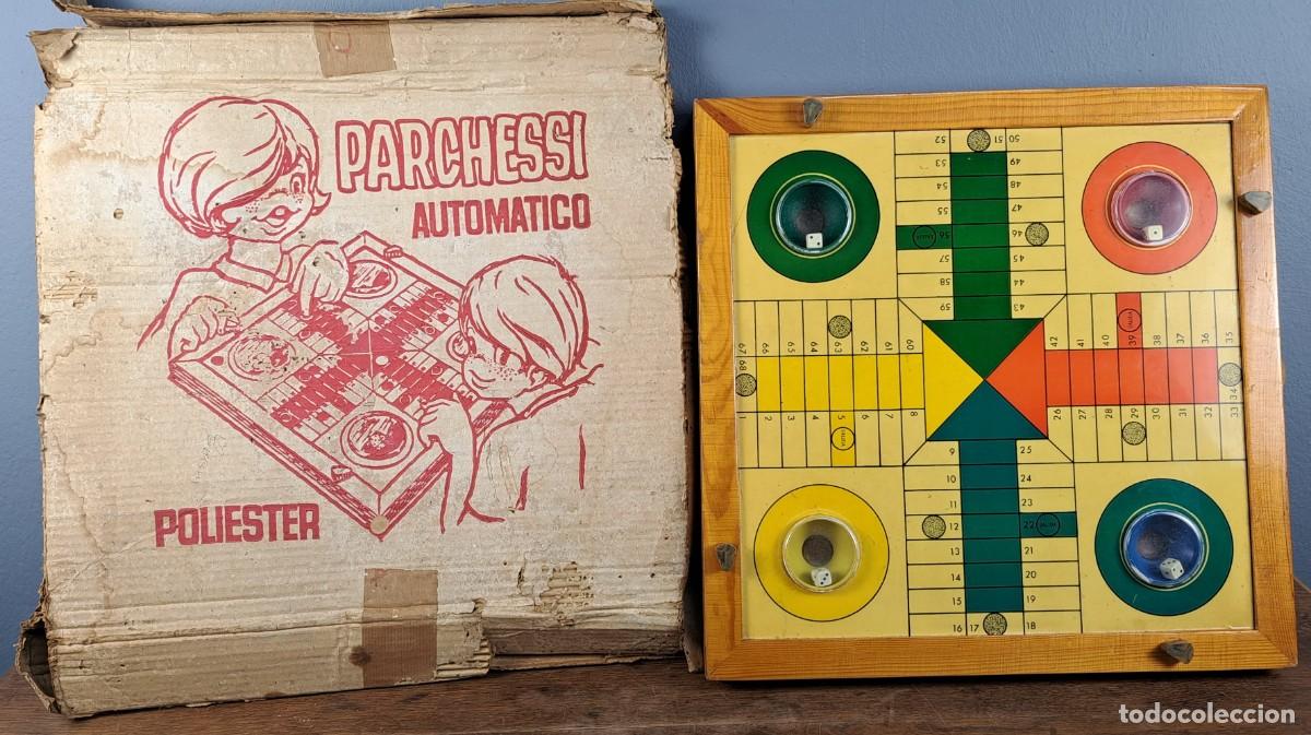 Juegos de mesa: Parch&iacute;s, Parchessi autom&aacute;tico, a&ntilde;os 70 Marco de madera