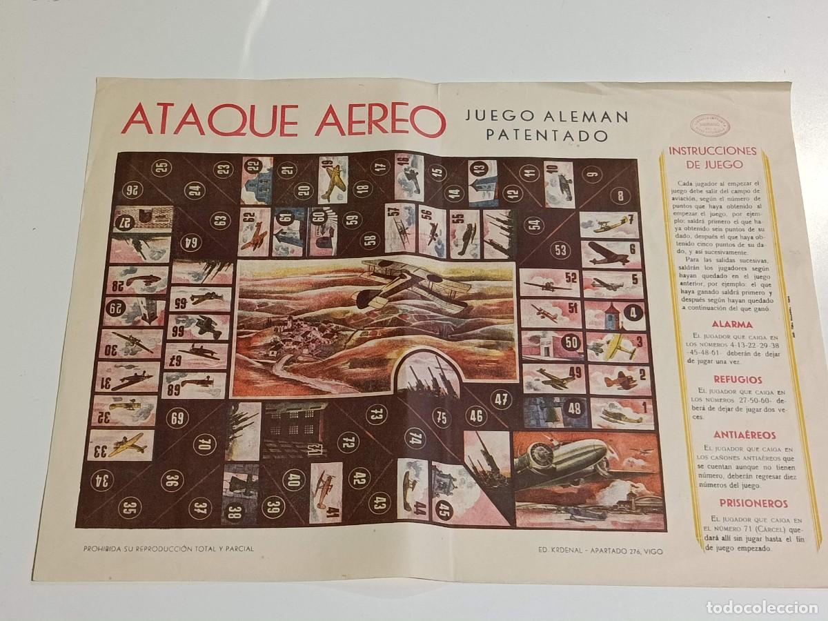 Juegos de mesa: Juego antiguo Ataque a&eacute;reo juego alem&aacute;n patentado