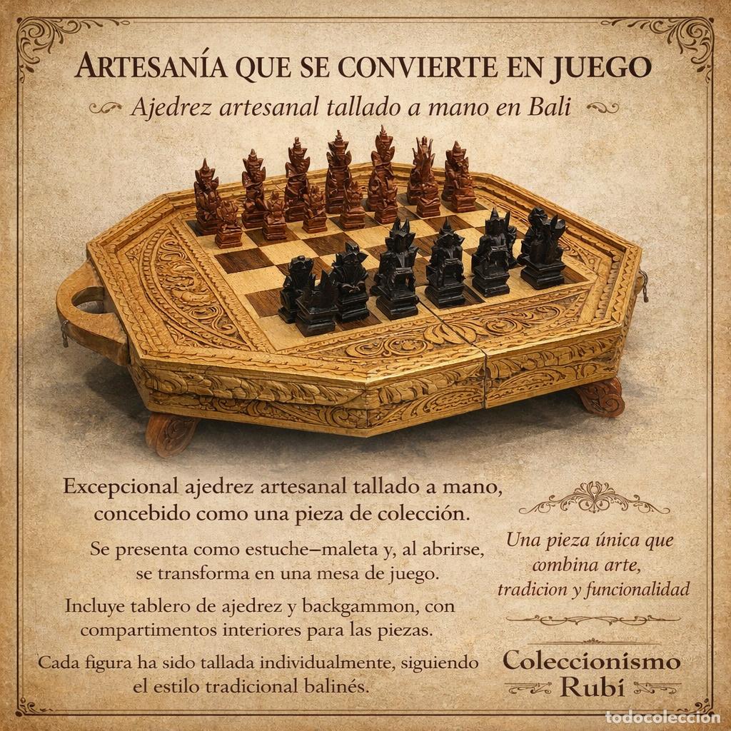 Juegos de mesa: AJEDREZ ARTESANAL EN MADERA / ESTUCHE CONVERTIBLE EN MESITA / LEER DESCRIPCI&Oacute;N.