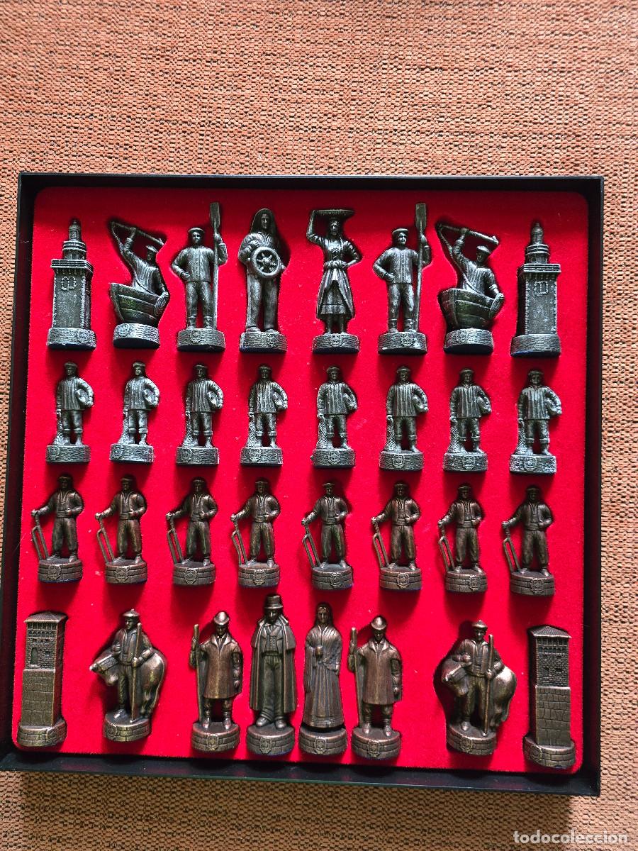 Juegos de mesa: Juego Ajedrez Figuras Vascas Metal