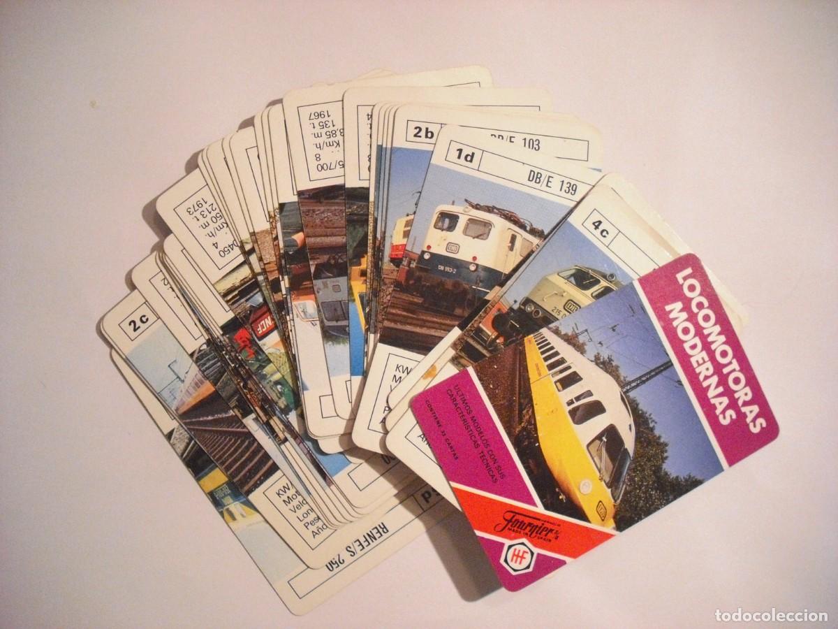 Board Games: LOCOMOTORAS MODERNAS , JUEGO CON 33 CARTAS . FOURNIER