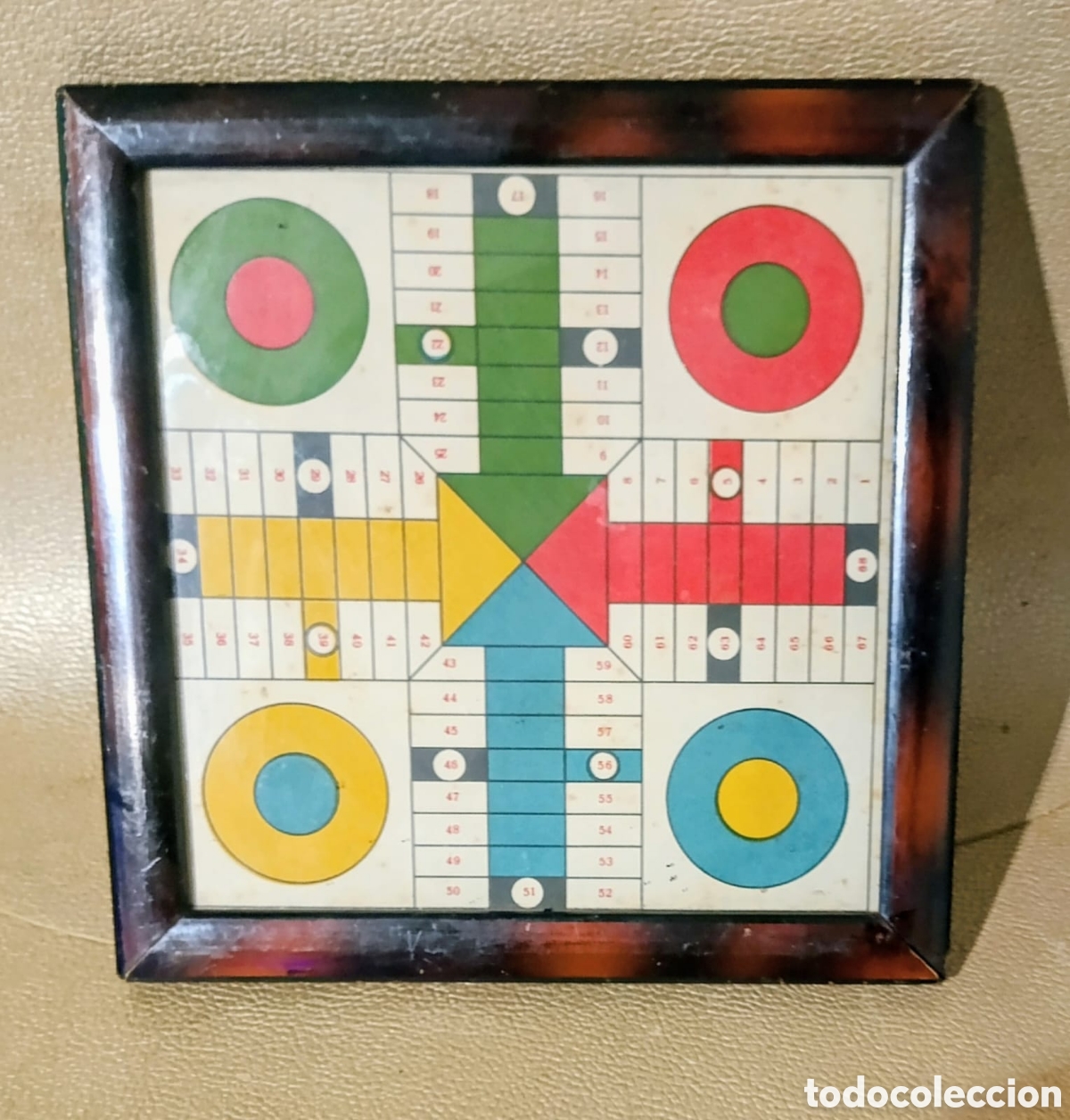 Juegos de mesa: Parchis antiguo con marco y cristal - Foto 2