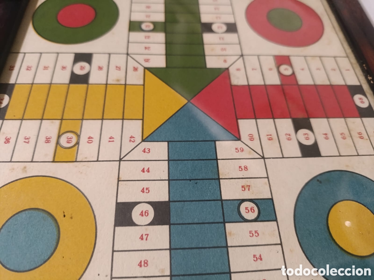 Juegos de mesa: Parchis antiguo con marco y cristal - Foto 3