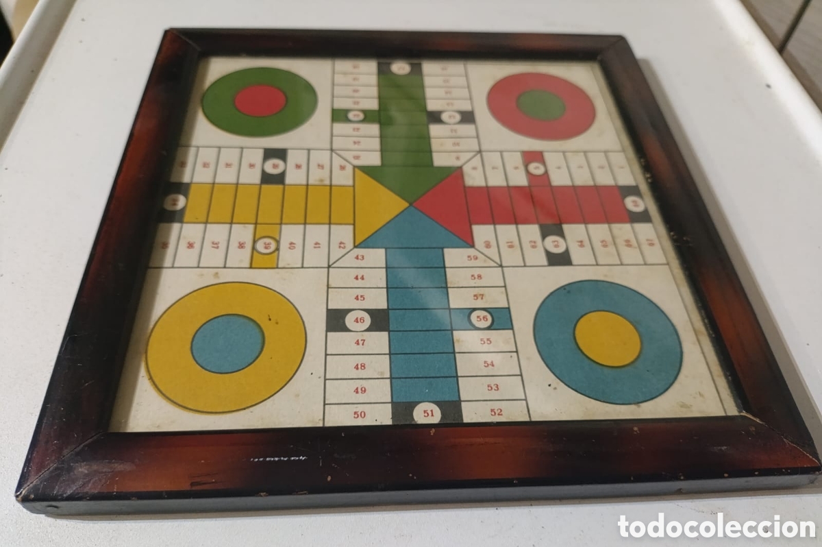 Juegos de mesa: Parchis antiguo con marco y cristal - Foto 4