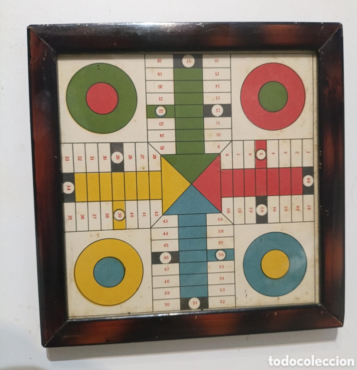 Juegos de mesa: Parchis antiguo con marco y cristal