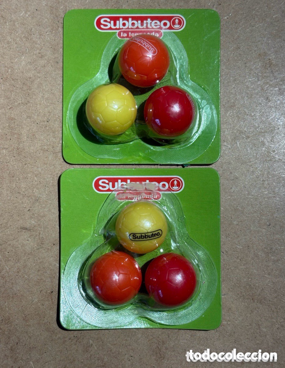 Juegos de mesa: Lote pelotas f&uacute;tbol Subbuteo La Leggenda, Hasbro (A26)