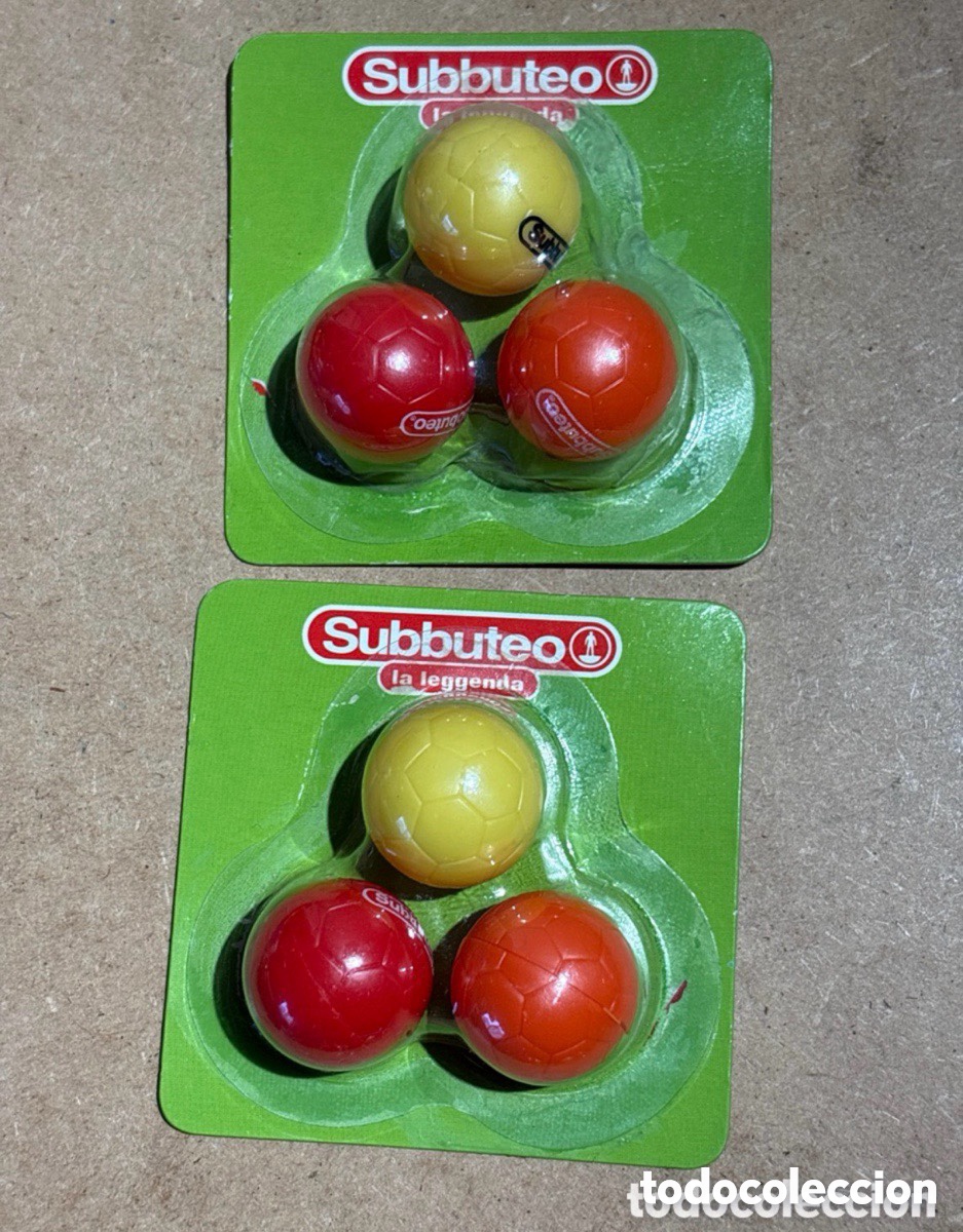 Juegos de mesa: Lote pelotas f&uacute;tbol Subbuteo La Leggenda, Hasbro (A26)
