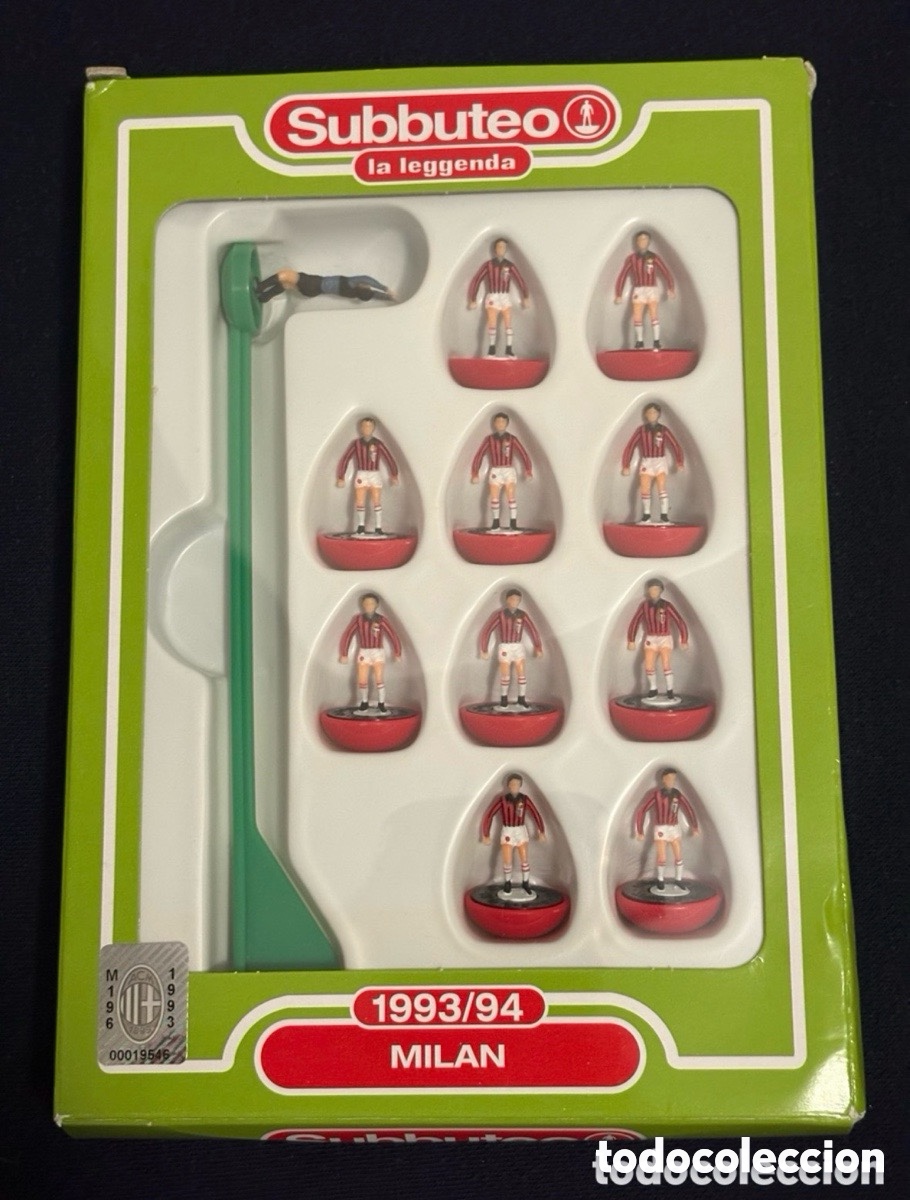 Juegos de mesa: F&uacute;tbol, Subbuteo La Leggenda, Hasbro, Mil&aacute;n 1993/94 (A26)