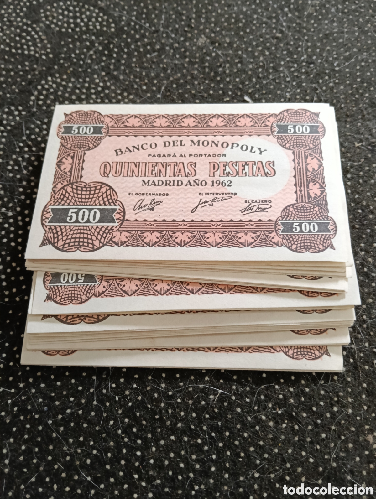 Juegos de mesa: Monopoly 1962 - 24 billetes de 500 pts, en un estado normal.