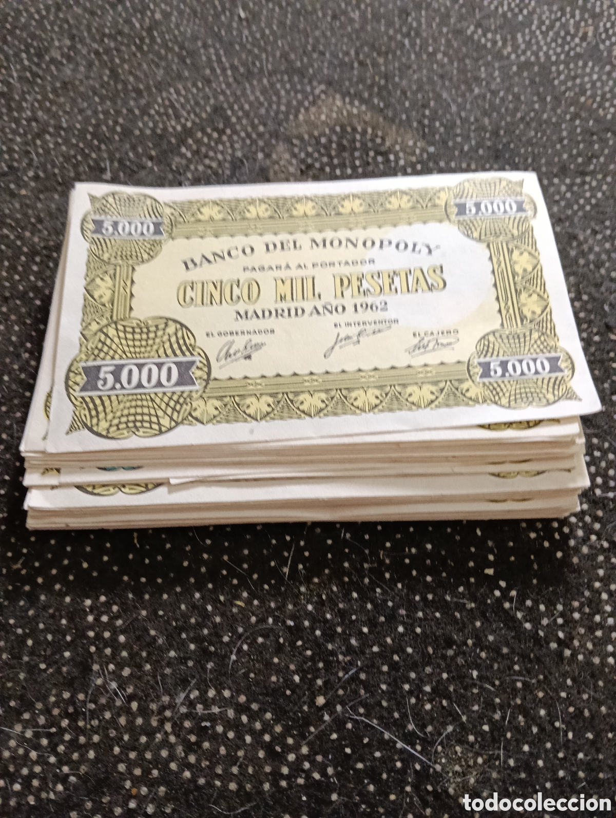 Juegos de mesa: Monopoly 1962 - 30 billetes de 5.000 pts, en un estado normal.