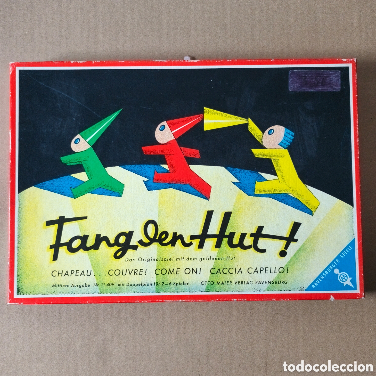 Juegos de mesa: Juego &rdquo;Fang den Hut&rdquo; a&ntilde;os '60. Instrucciones en 4 idiomas. Version media 11.409. Ravensburger Spiele