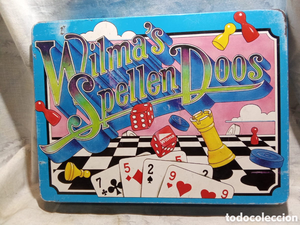 Juegos de mesa: LOTE DE JUEGOS CLASICOS WILMA'S SPELLEN DOOS EN BONITA CAJA MET&Aacute;LICA