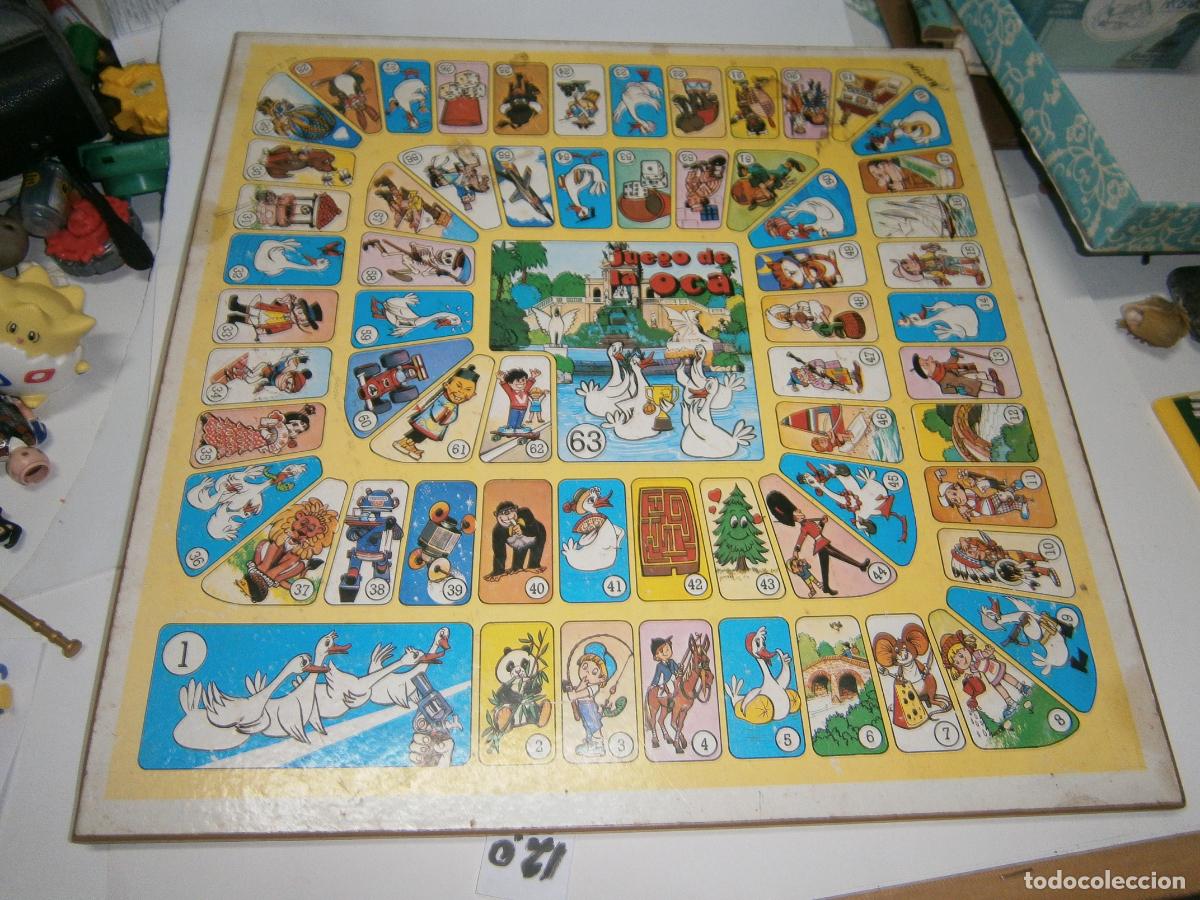 Juegos de mesa: ESPECTACULAR Y ANTIGUO TABLERO JUEGO DE LA OCA Y PARCHIS PARA SEIS JUGADORES