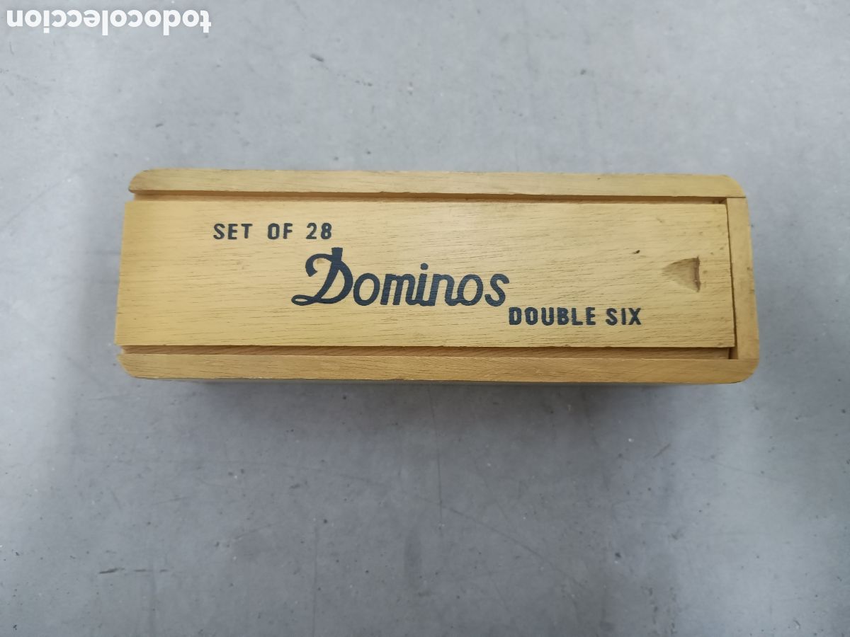 Juegos de mesa: JUEGO DE DOMIN&Oacute; DOUBLE SIX COMPLETO SET OF 28 EN CAJA DE MADERA
