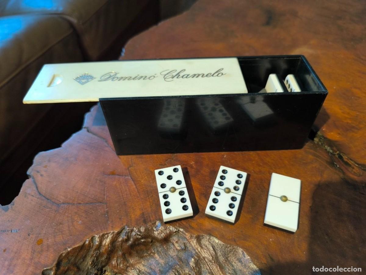 Juegos de mesa: JUEGO DE DOMINO CHAMELO, EN ESTUCHE NEGRO 16,5X5,5X6 CM