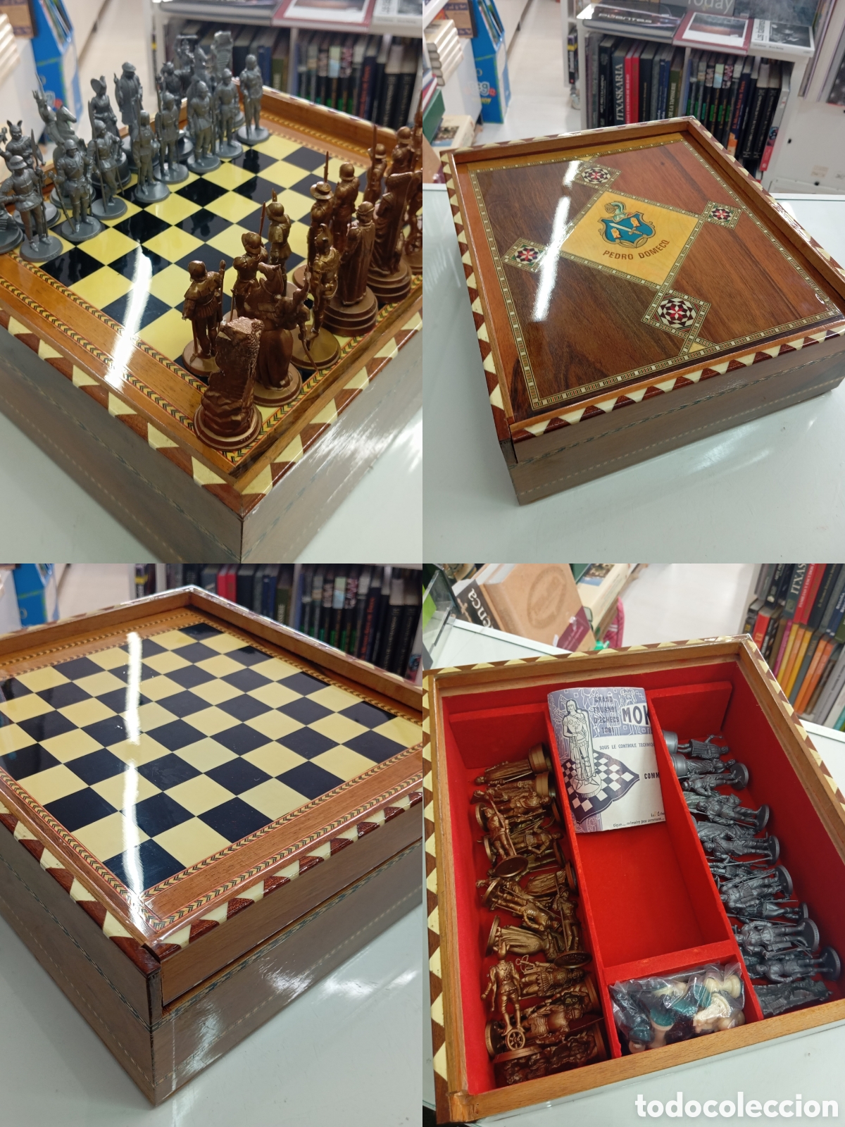 Juegos de mesa: Ajedrez de Lujo Mokarex Louis XI 1961 Pedro Domecq Completo plata/oro caja taracea folleto original