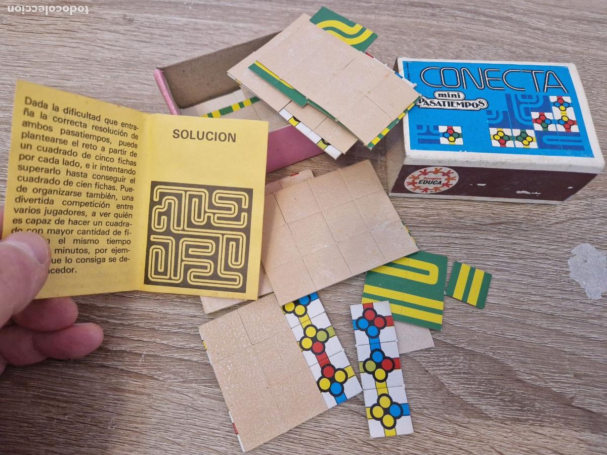 Juegos de mesa: antigua caja con juegos de mesa Educa Conecta mini pasatiempos cerillas piezas juguete kiosko