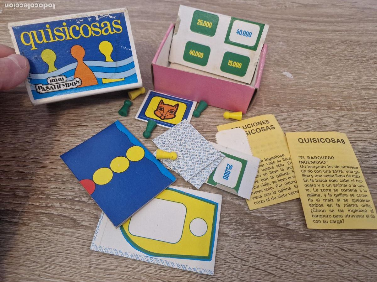 Juegos de mesa: antigua caja con juegos de mesa Educa Quisicosas mini pasatiempos cerillas piezas juguete kiosko
