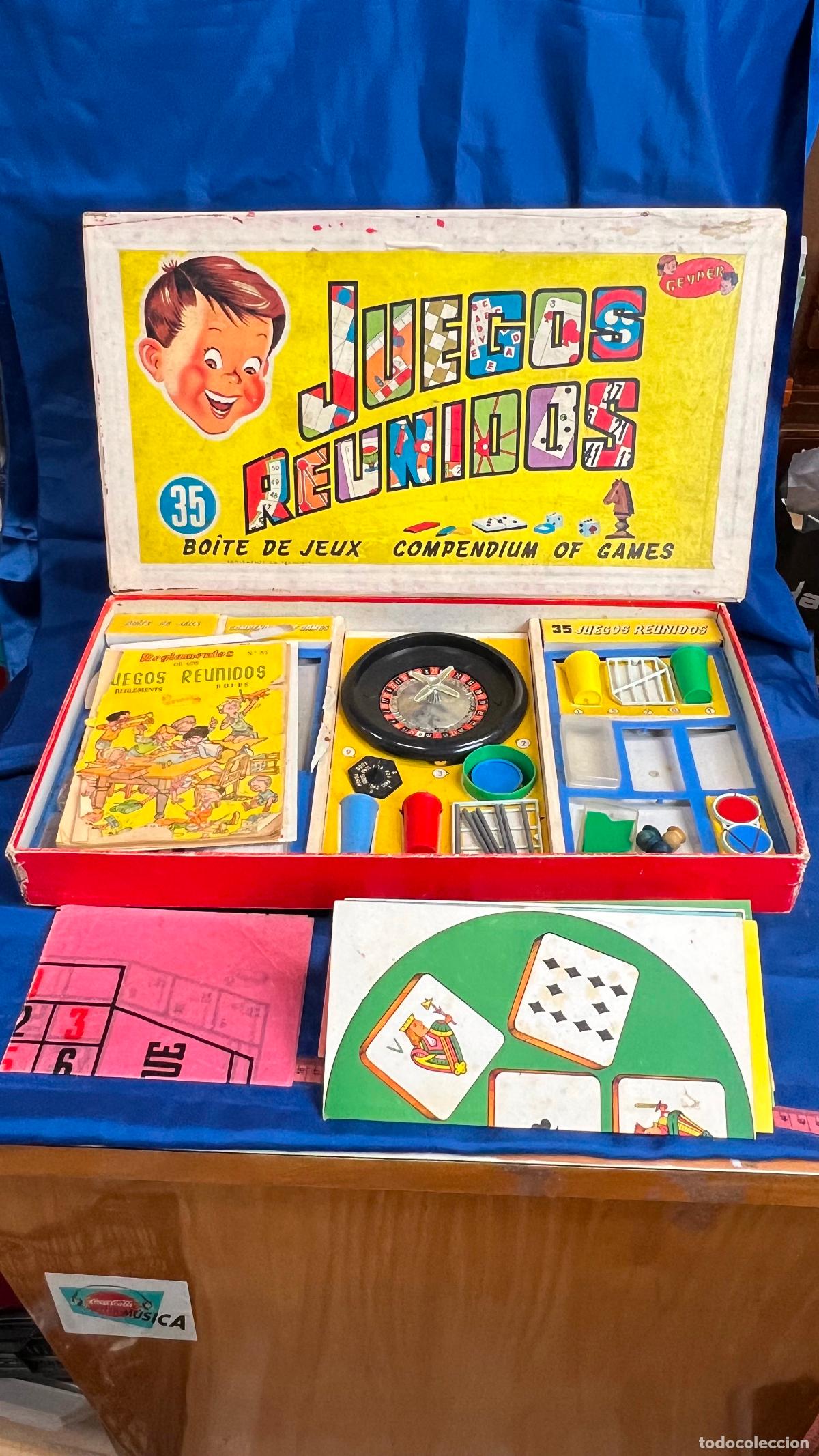 Juegos de mesa: M&Iacute;TICA CAJA DE JUEGOS REUNIDOS GEYPER (35 JUEGOS) - EDICI&Oacute;N CL&Aacute;SICA VINTAGE CON LOGO DEL NI&Ntilde;O - ICON
