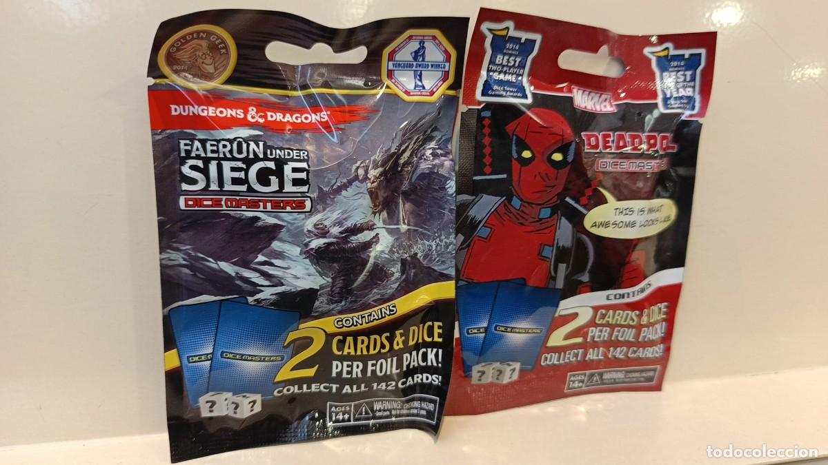 Juegos de mesa: LOTE 2 SOBRES DICE MASTERS EXPANSIONES DEADPOOL Y D&D FAERUN UNDER SIEGE - WIZKIDS OFERTA
