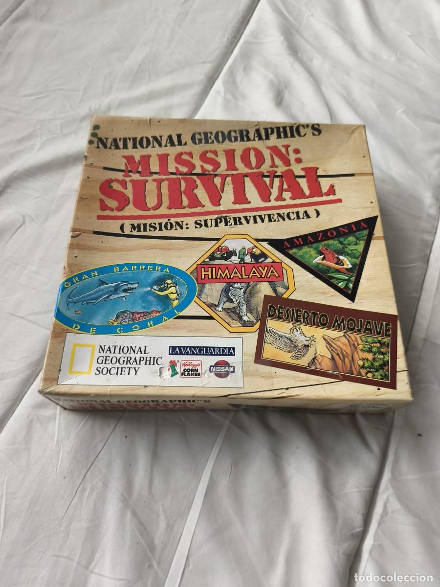 Juegos de mesa: Mission Survival . Vintage 1995 . Juego de mesa National Geographic's . Caja original