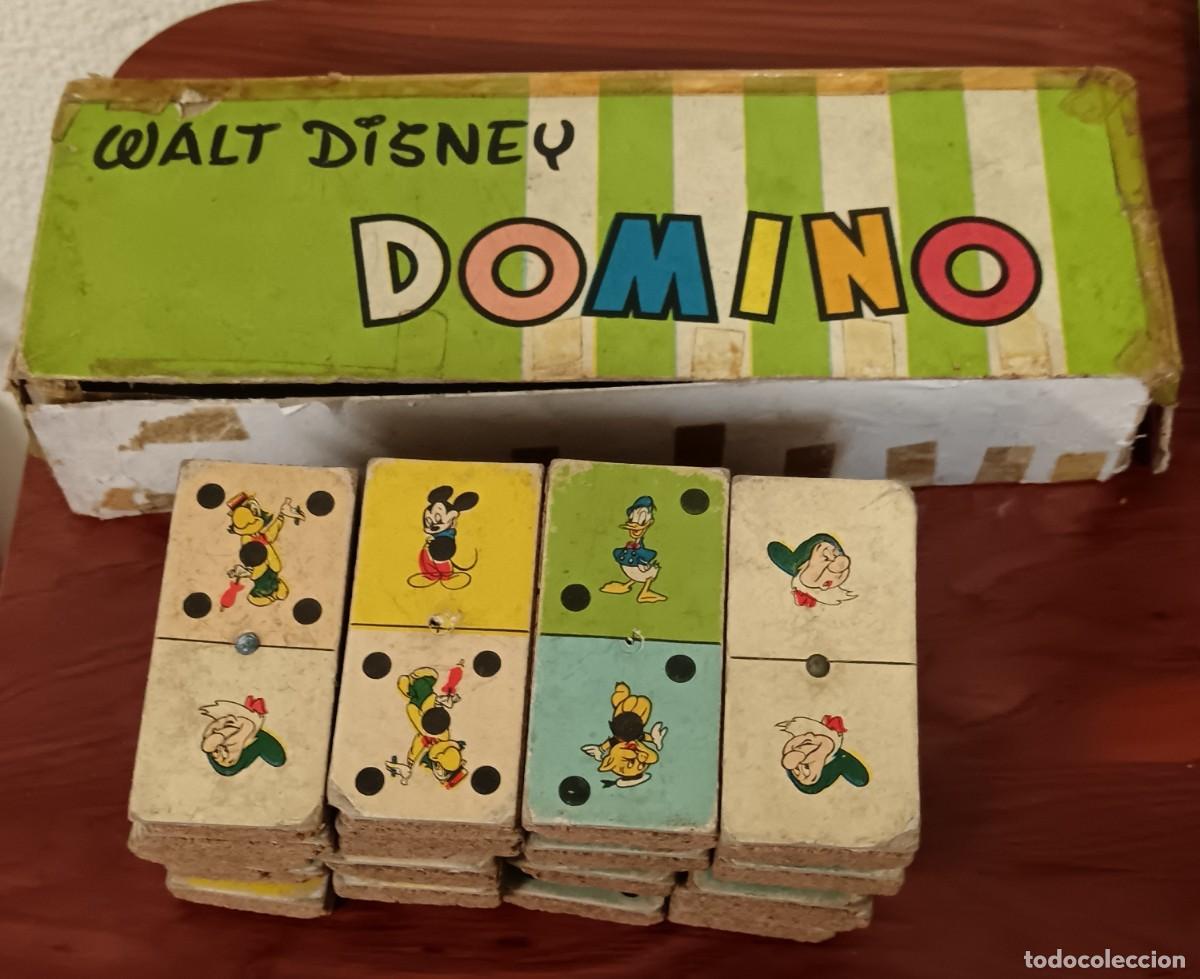 Juegos de mesa: JUEGO DE DOMIN&Oacute; WALT DISNEY CON CAJA PIEZAS DE CORCHO A&Ntilde;OS 60