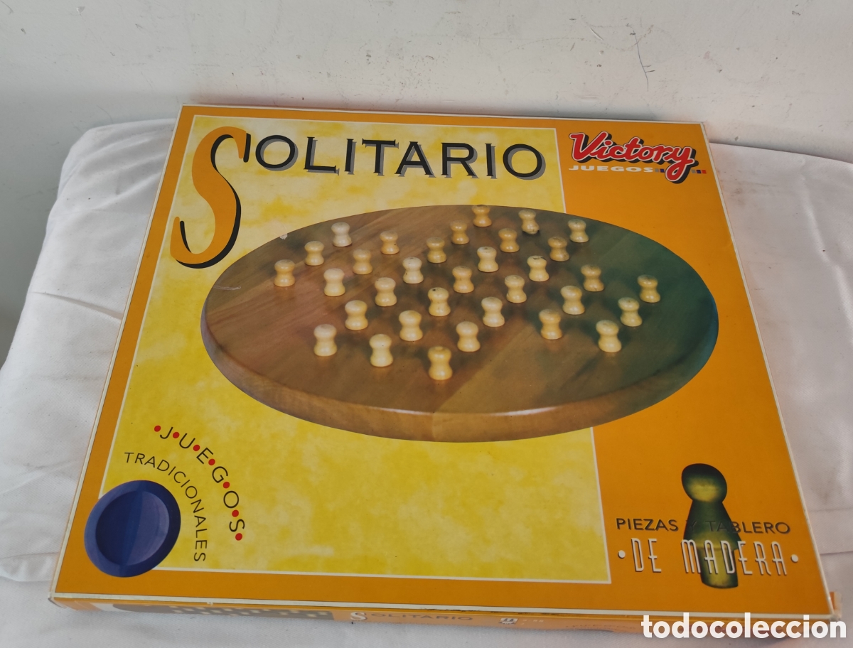 Juegos de mesa: Juego Solitario Victory Madera A&ntilde;os 90