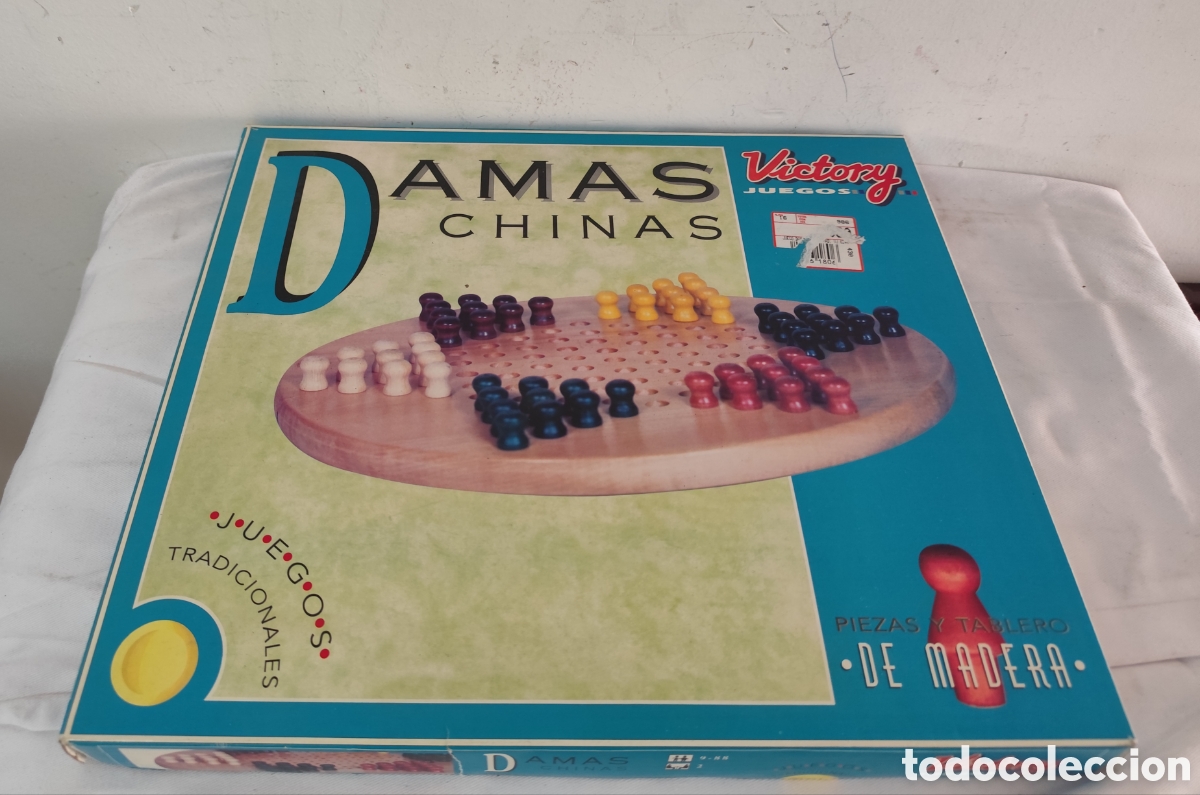 Juegos de mesa: Juego Damas Chinas Victory Madera A&ntilde;os 90