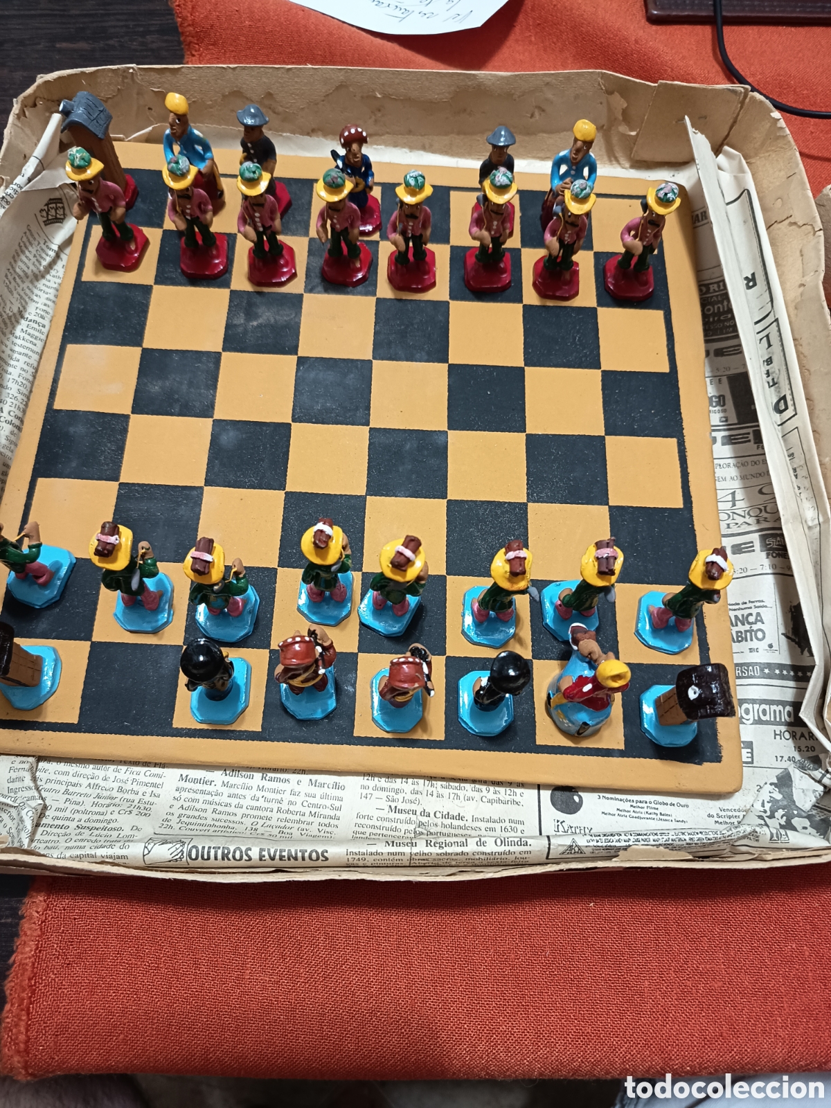 Juegos de mesa: Ajedrez Brasile&ntilde;o terracota artesanal
