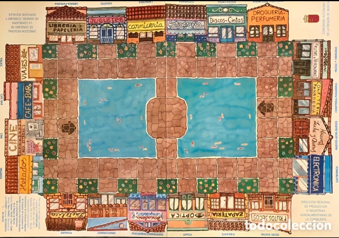 Juegos de mesa: Juego. La Aventura de Consumir. Contraplano. PICHE y GAM. Murcia. 1986.