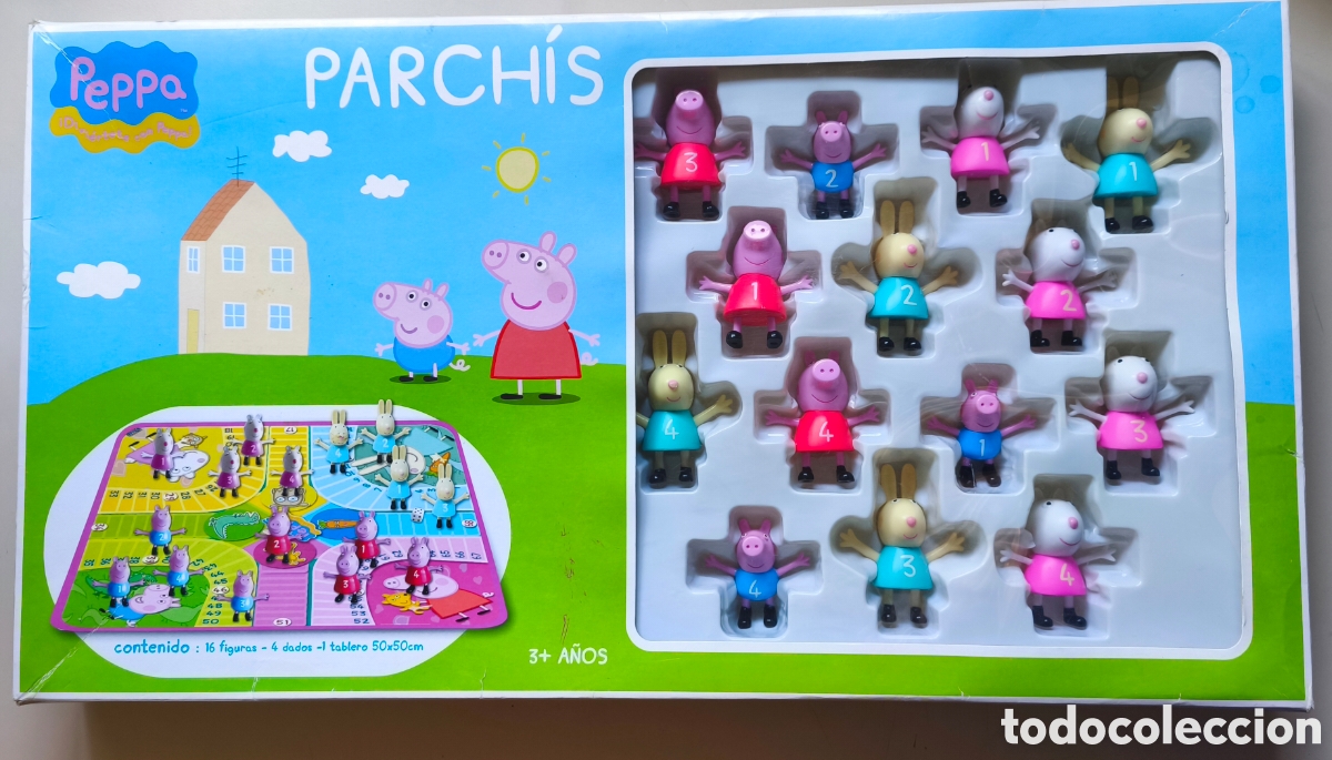 Juegos de mesa: ESPECTACULAR PARCHIS PEPPA COMPLETO