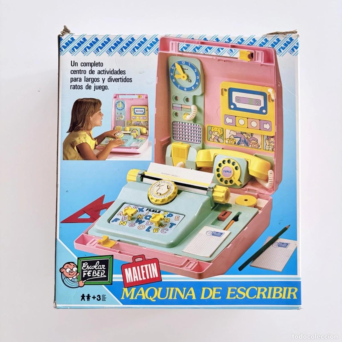 Board Games: Maletin Maquina de escribir FEBER versi&oacute;n para ni&ntilde;as color rosa con CAJA original
