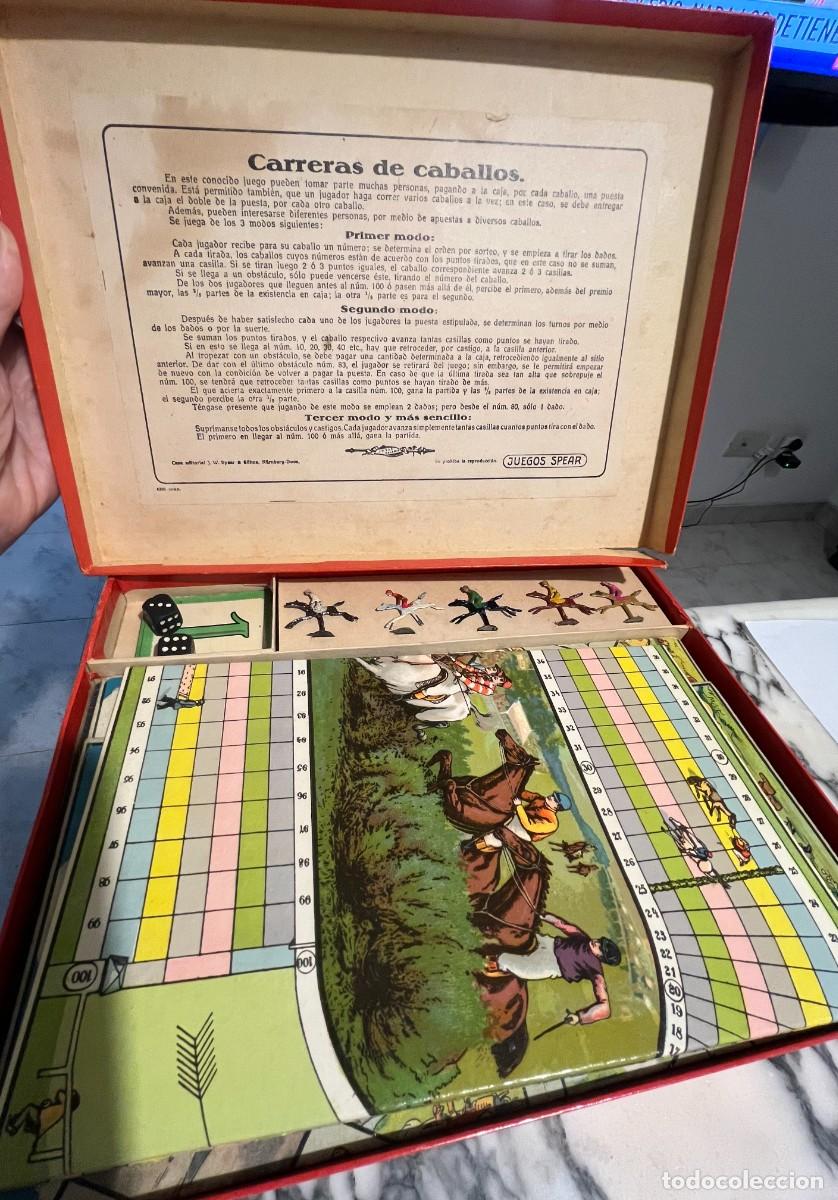 Board Games: CI 1900 Juego de mesa antiguo Carreras deCcaballos, J W S & S Bavaria, Spears Games.