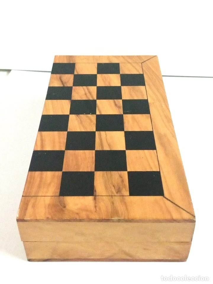 Juegos de mesa: Ajedrez Plegable Madera Maciza Olivo Alta Calidad