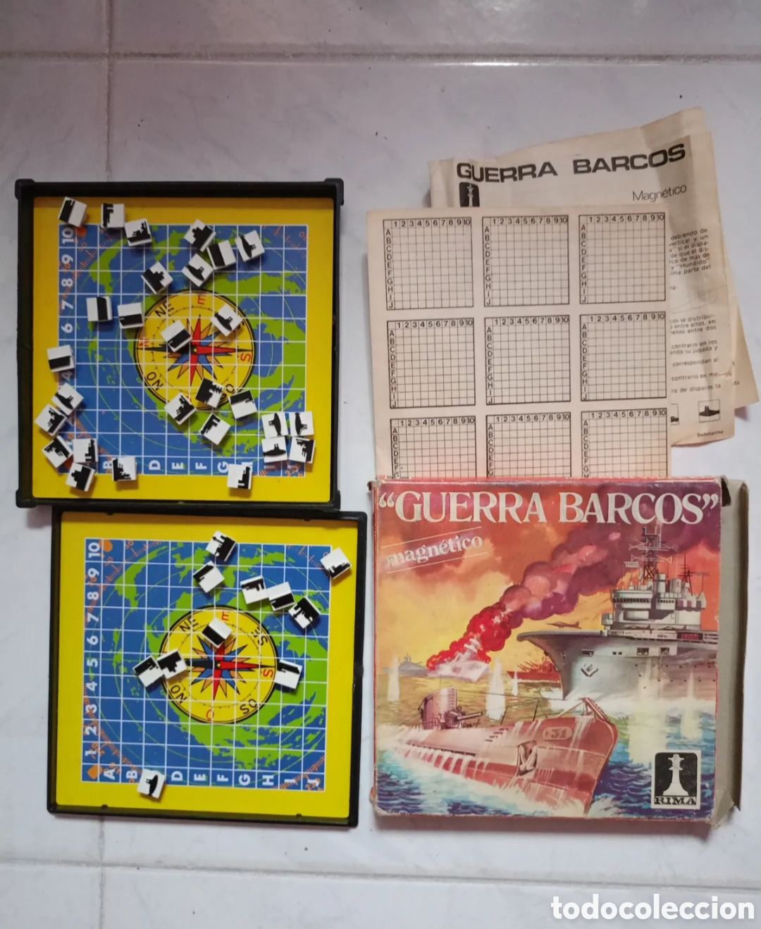 Juegos de mesa: Guerra barcos magn&eacute;tico rima vintage a&ntilde;os 80