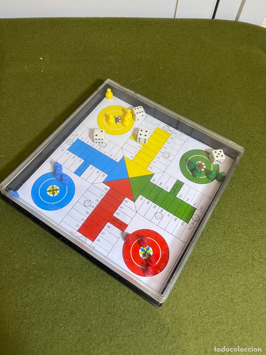 Juegos de mesa: Parch&iacute;s magn&eacute;tico de viaje MarGo vintage | Juego de mesa port&aacute;til con fichas y dados imantados