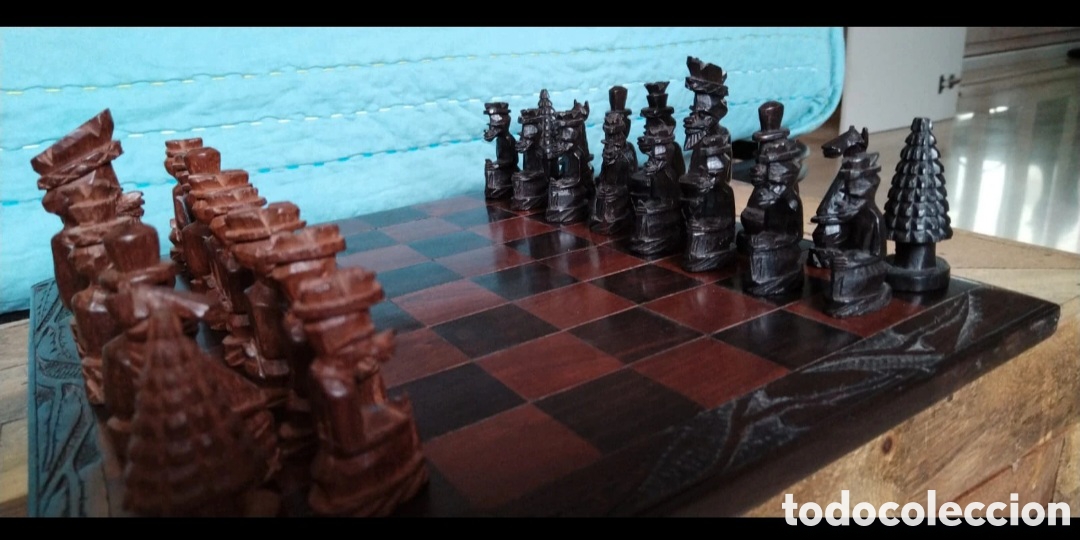 Juegos de mesa: Ajedrez de madera artesanal - Foto 3