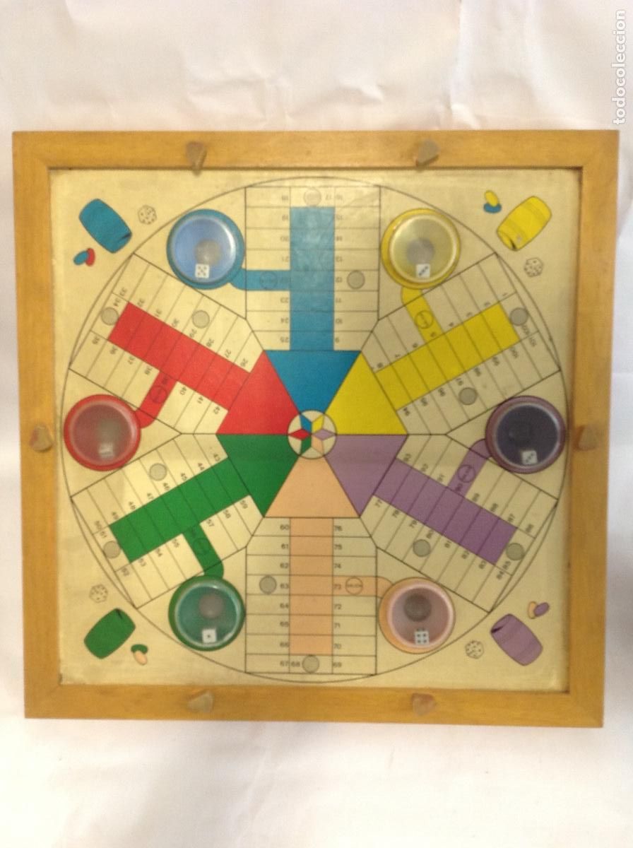 Juegos de mesa: Tablero de parchis autom&aacute;tico para 6 jugadores. Ppios a&ntilde;os 80