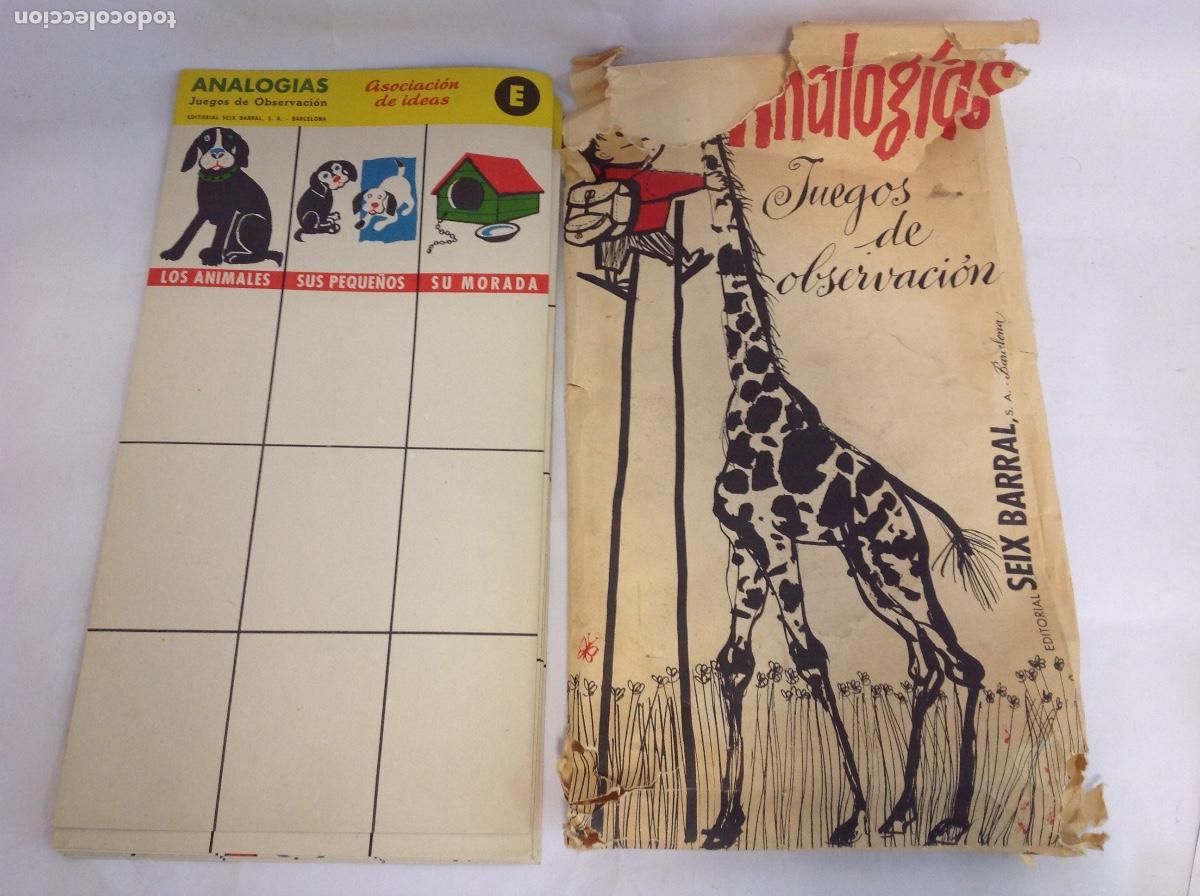 Juegos de mesa: ANALOG&Iacute;AS. JUEGOS DE OBSERVACI&Oacute;N. SEIX BARRAL. A&ntilde;os 70