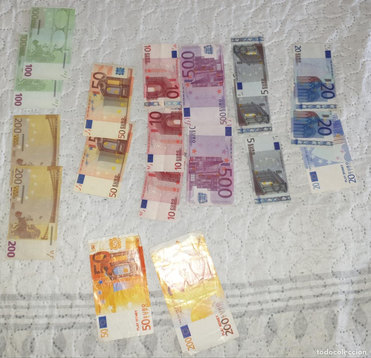 Juegos de mesa: BILLETES DE JUGUETE 500/200/100/50/20/10 EUROS a escala