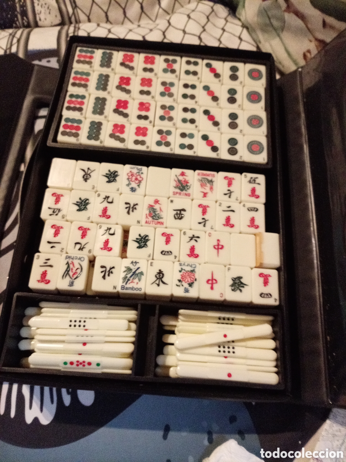 Juegos de mesa: Mahjong antiguo japon&eacute;s (Riichi) antiguo completo &ndash; base de bamb&uacute;
