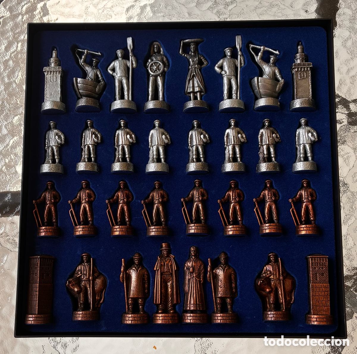 Juegos de mesa: AJEDREZ TEM&Aacute;TICO VASCO BRONCE