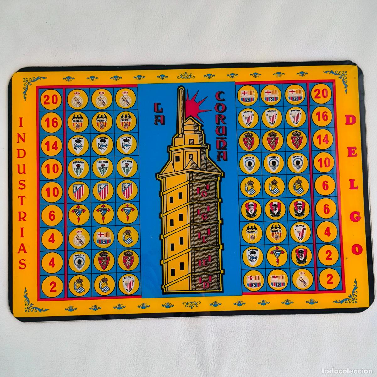 Juegos de mesa: Tablero CORU&Ntilde;A 46X32 EQUIPOS FUTBOL DEPORTIVO MADRID BARCELONA CADIZ 1977/78 ?