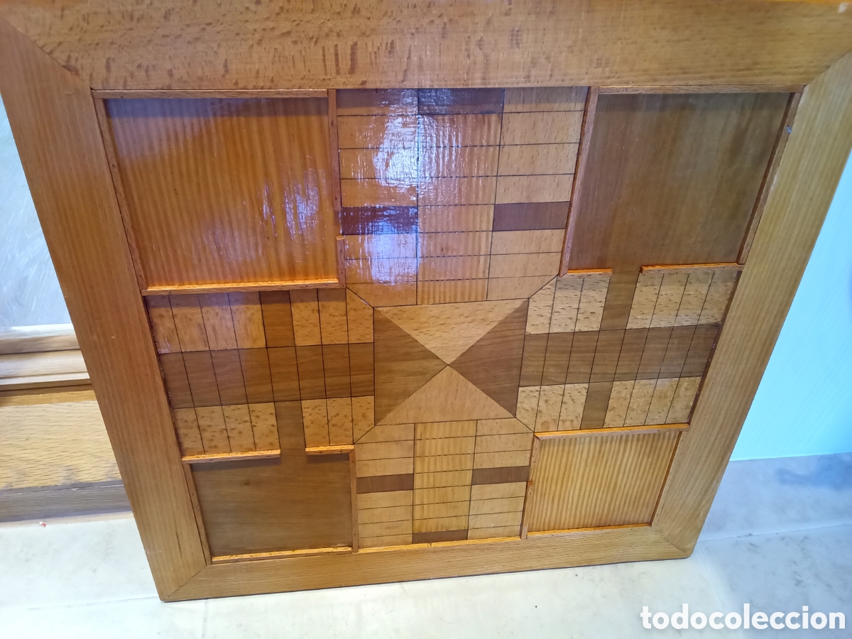 Juegos de mesa: Tablero De Ajedrez Artesano A Doble Cara - Foto 3
