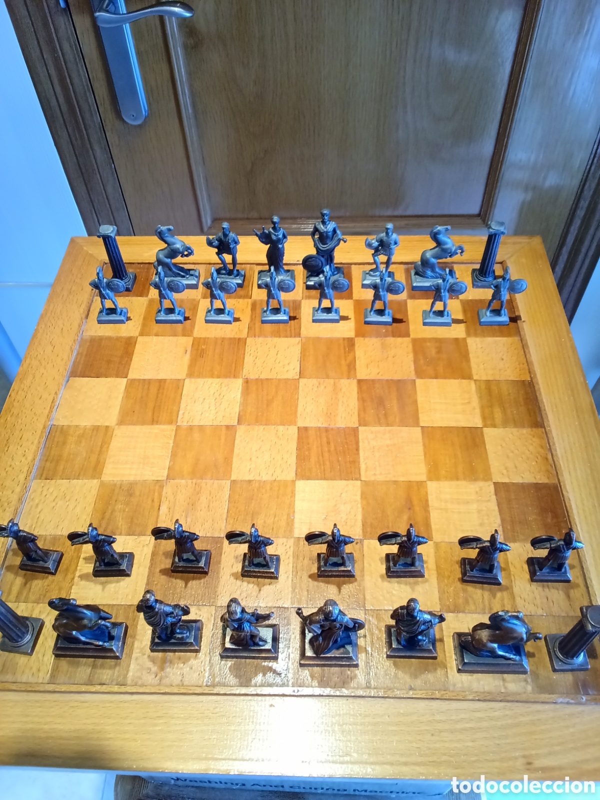 Juegos de mesa: Tablero De Ajedrez Artesano A Doble Cara - Foto 8