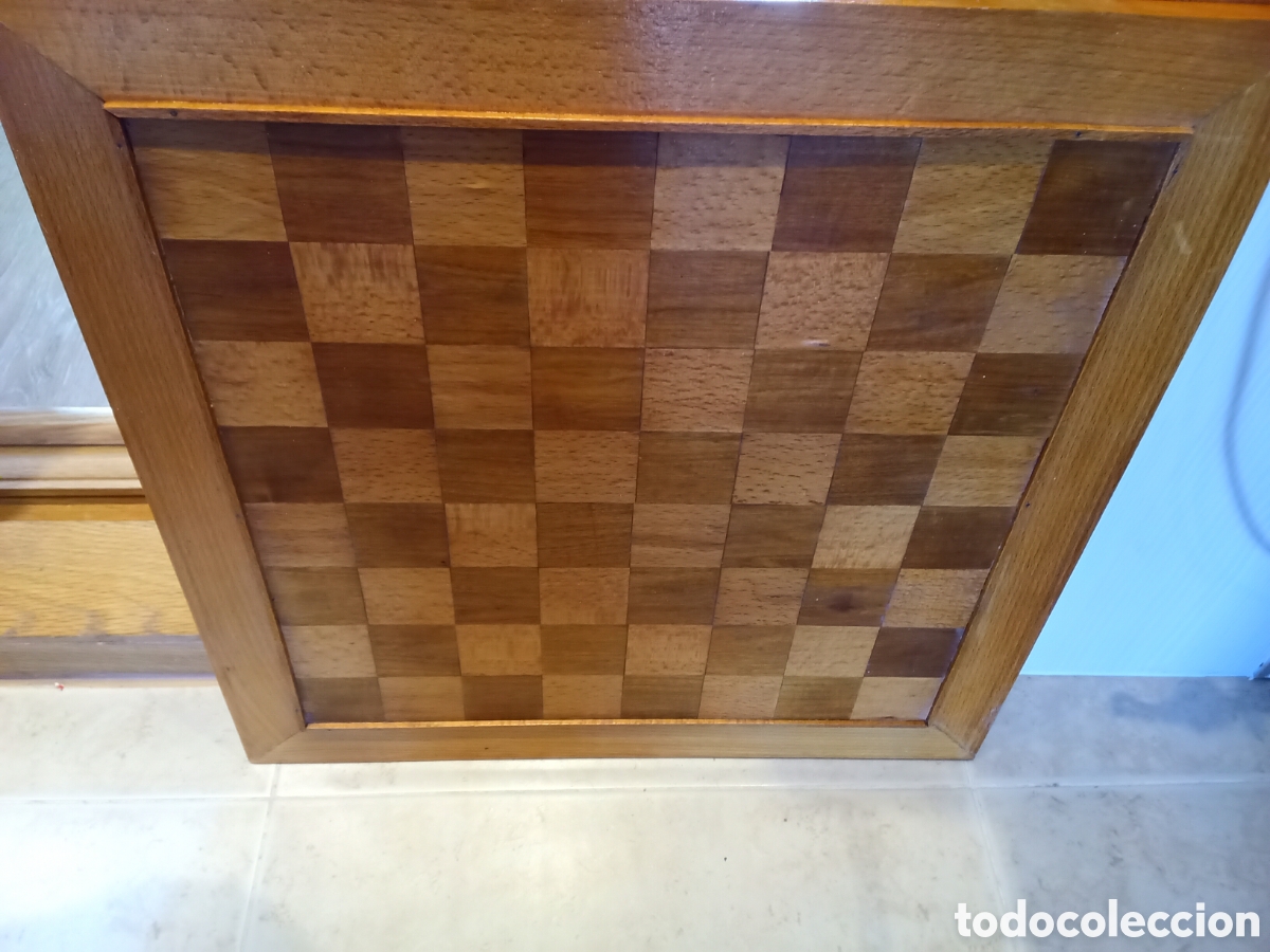 Juegos de mesa: Tablero De Ajedrez Artesano A Doble Cara